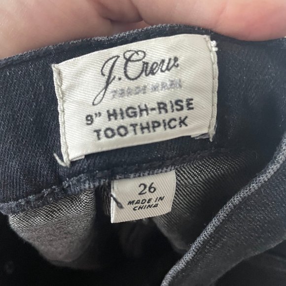 J Crew 9" high-rise toothpick jean in Charcoal wash size 26 - Picture 6 of 6